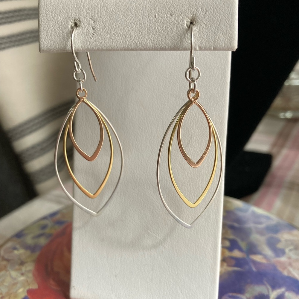 TOCARA. JASMINE. Sterling Silver 14KGP 14K ROSE GP. Hook earrings